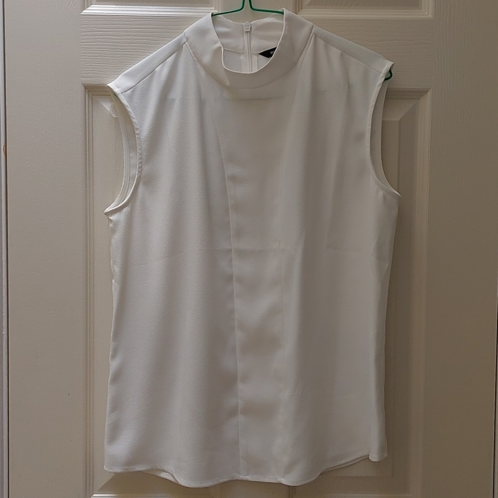 High-neck White Blouse - RW&CO